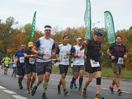 21. Poznan Marathon, Arciszewskiego Street, Poznan, Poland, 16th of October 10.16.2022のeditorial素材