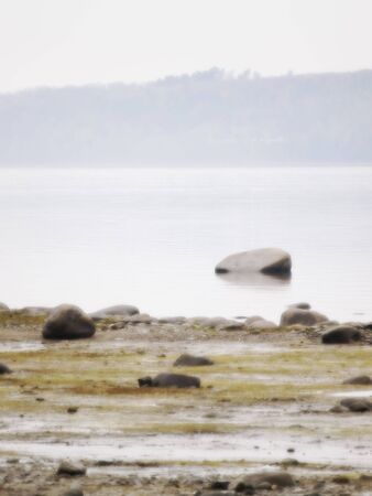 soft focus photo of  st-lawrence river with a dreamy lookの写真素材