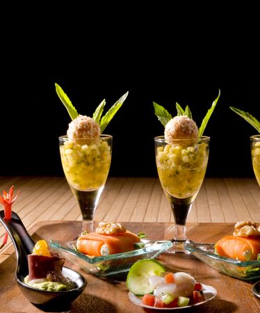 creative mix of different creation cuisineの写真素材