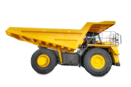 Large haul truck isolated on a white background.の写真素材
