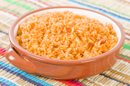 Mexican Rice - Rice cooked with tomato sauce and chicken broth.の写真素材