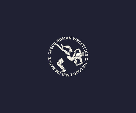 Greco-Roman wrestling club  template, Wrestling Sport Silhouette   template.のイラスト素材