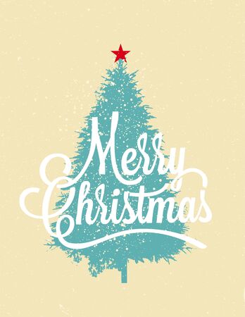 Merry Christmas card design with christmas tree. Vector eps 10 illustration.のイラスト素材