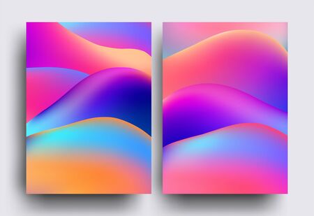 Colorful liquid shapes background design for your poster or presentation or book cover or flyer.のイラスト素材