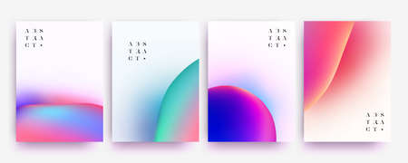 Minimalistic abstract background collection set with liquid colorful gradient shapes for poster or flyer or book cover or banner or package design. Vector eps 10 illustrationのイラスト素材
