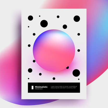 Minimalistic abstract poster or flyer design for music party or event with colored gradient ball. Vector eps 10 illustrationのイラスト素材