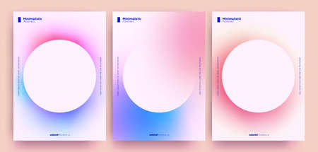 Abstract minimalistic background collection with trendy liquid gradients for flyer or cover or banner or poster design. Vector eps 10 illustrationのイラスト素材