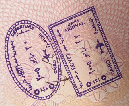 Egyptian entry and exit visa stampsの写真素材