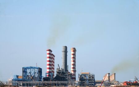 A desalination and power plant in operation in the Middle Eastの写真素材