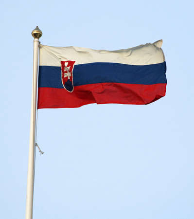 The national flag of the republic of Slovakia の写真素材