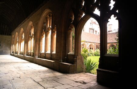 The cloisters behind the Chapel of New College, Oxford.の写真素材