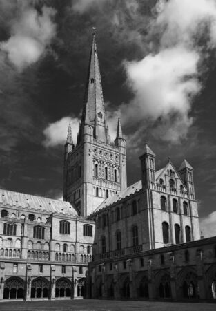 A view of Norwich Cathedral, Norfolk, Englandの写真素材