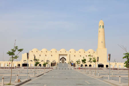 A view of the recently contructed State Mosque in Doha, Qatar, Arabia, in April 2011の写真素材