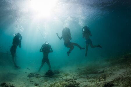 underwater silhouettesの写真素材