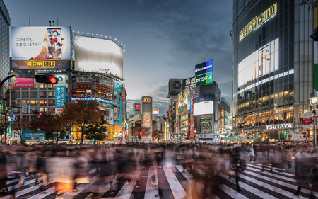 Busy Shibuya crossing, Tokyo