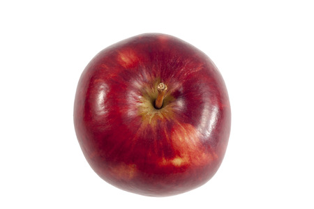 Apple from above - A ripe red apple ready for eating.の写真素材