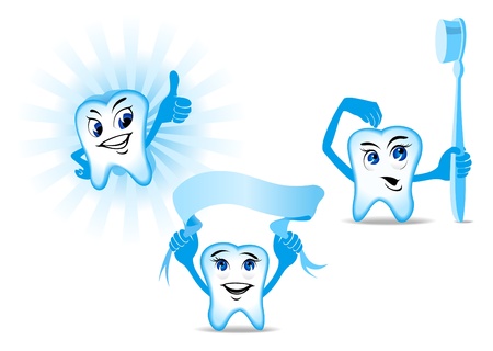 Illustration of blue teeth for ads or objects associated with dentistry  AI and HiRes jpeg file formats included のイラスト素材