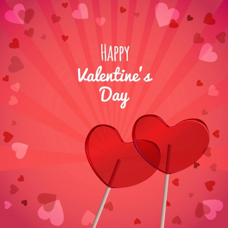 Lollipops heart shaped Valentine s Dayのイラスト素材