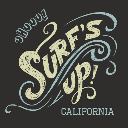 Surfs Up hand-lettering, t-shirt typographic designのイラスト素材
