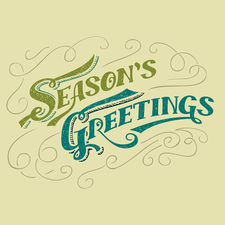Seasons greetings typographic design, hand-lettering headlineのイラスト素材