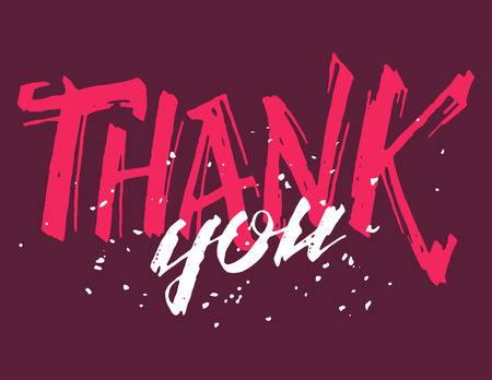 Thank you. Grunge hand-lettering and calligraphy for holiday cardsのイラスト素材