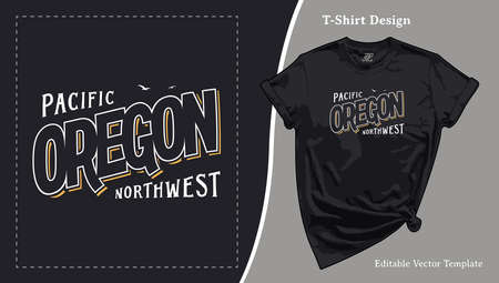 Oregon Pacific Northwest T-Shirt Design. Oregon Gift. PNW Shirt, Oregon Teeのイラスト素材