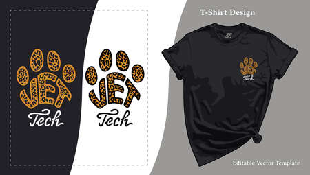 Veterinary Technician and Medicine, Vet Tech T-shirt Design. Leopard Print Future Vet Tee Templateのイラスト素材