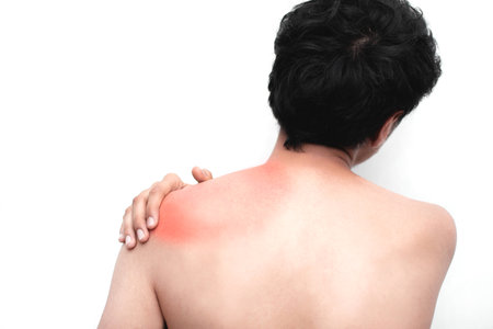 Woman on white background, closeup. Health care concept