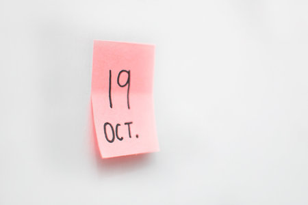 sticky note with the word on it isolated on white backgroundの写真素材