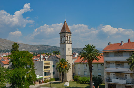 Tower of the Church of St. George in Trogir, Croatiaの写真素材