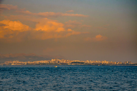 View of the city Split from the sea.の写真素材
