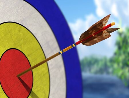 Illustration of an arrow in the centre of its target