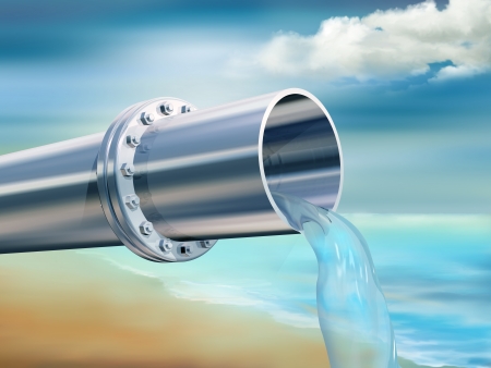 Illustration of a water pipe providing clean drinking waterの写真素材
