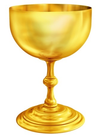 Illustration of a highly polished antique golden chaliceの写真素材
