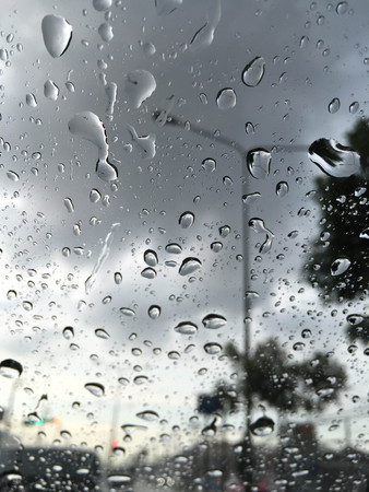 the rain fall when traffic jams