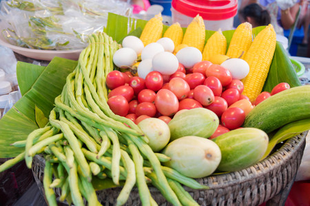basket of vegetable,prepare for dinner.の写真素材
