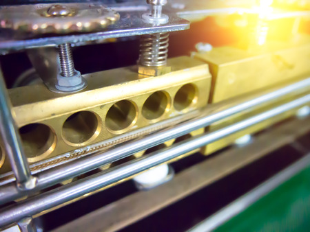 close up automatic packaging machine.の写真素材