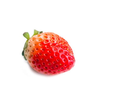 isolated strawberry on whitebackground, selective focus.の写真素材