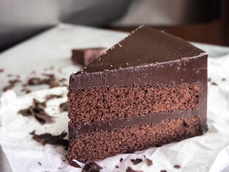 chocolate fudge cake,selective focus.の写真素材