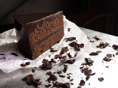 chocolate fudge cake,selective focus.の写真素材