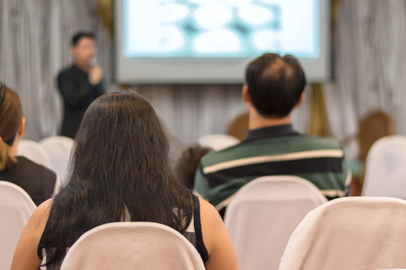 people listen in business seminar hall of hotel room,selective focus.の写真素材