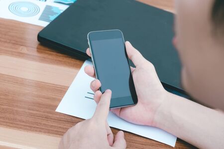 business technology concept,Business people hands use smart phone connection online networking...