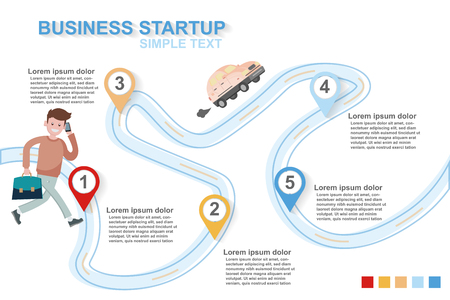 creative illustration infographic step by step start your businessのイラスト素材