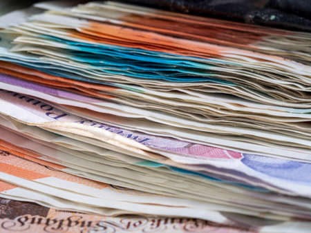 British bank notes large amountの写真素材