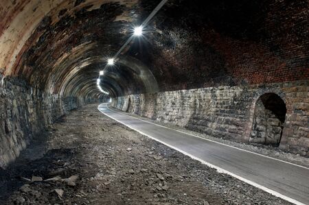 Abandoned train tunnelの写真素材