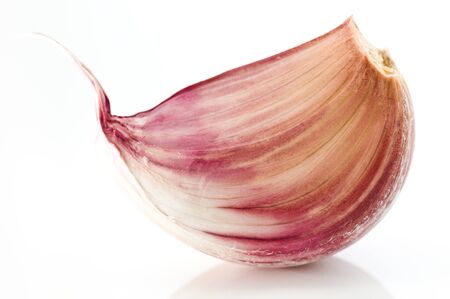 Garlic on a white backgroundの写真素材