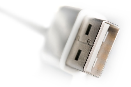 USB cable isolated on white backgroundの写真素材