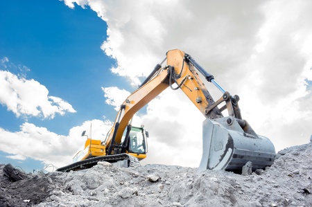 Medium sized excavatorの写真素材