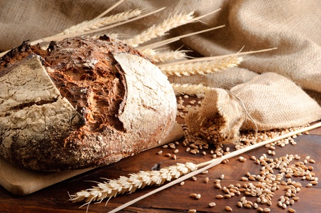 Close-up on traditional bread.の写真素材