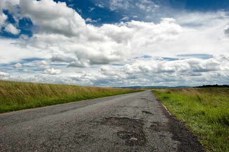 Rural landscape with cloudy skyの写真素材